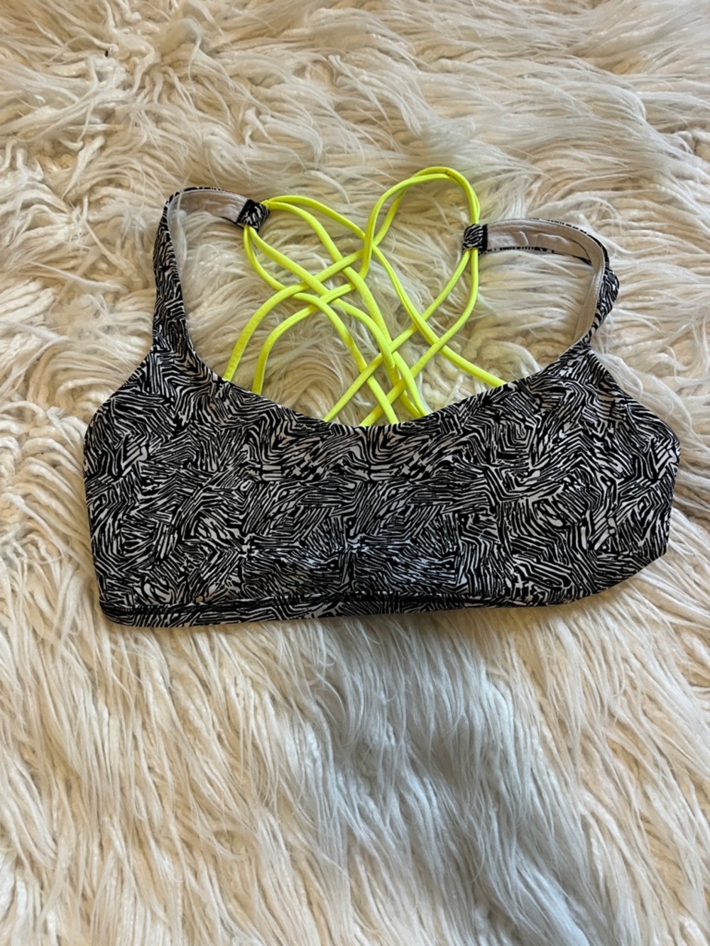 Lululemon Free to be Wild Sports Bra - Black & Neon Yellow